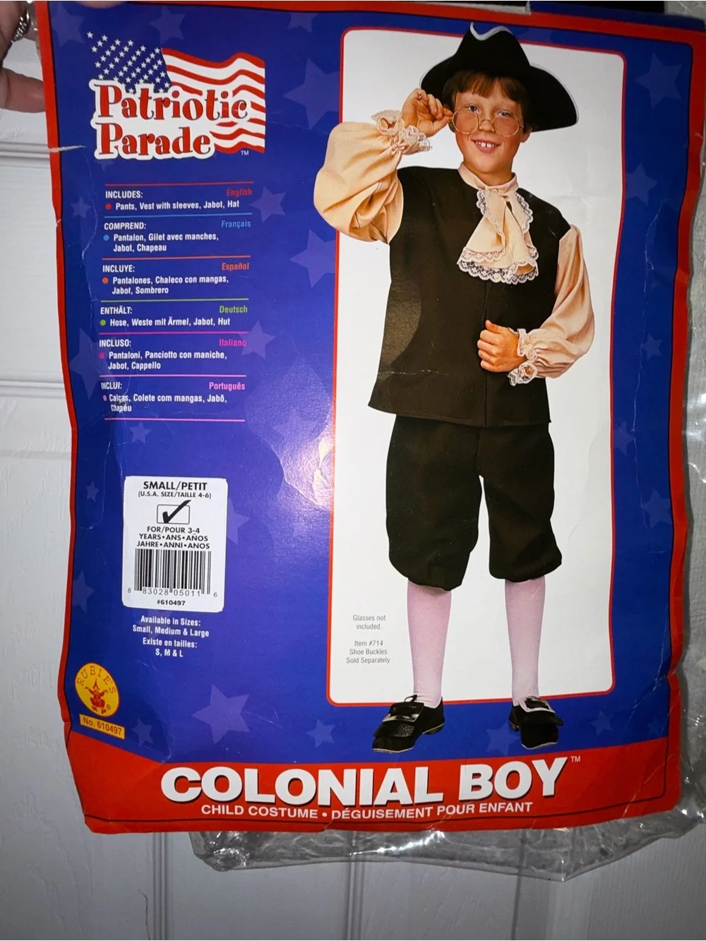 Rubie's Colonial Boy Costume in Black and Cream kid size small